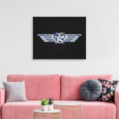 Lucht Pilot Chrome, zoals Star Wings Canvas Afdruk (Insitu (Woonkamer))