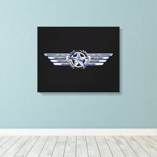 Lucht Pilot Chrome, zoals Star Wings Canvas Afdruk (Insitu (Houten vloer))