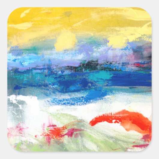 Lucht Schouder I Vierkante Sticker (Voorkant)