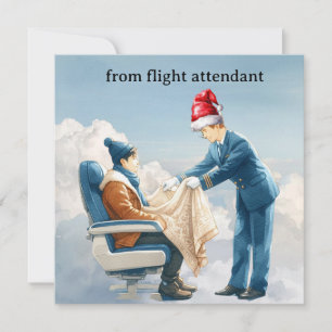 Lucht stewardess Vlucht aanwezigheid groet Kerstmi Feestdagenkaart