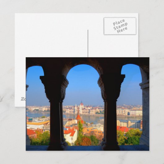 Lucht Uitzicht van Boedapest, Hongarije Briefkaart (Voorkant / Achterkant)