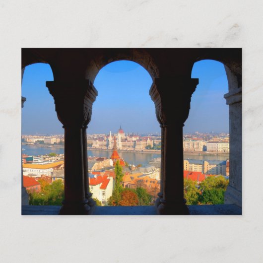 Lucht Uitzicht van Boedapest, Hongarije Briefkaart (Voorkant)