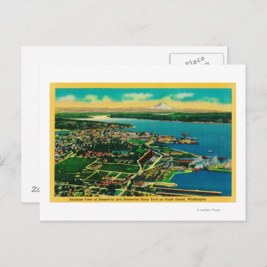 Lucht uitzicht van de Werf van de Marine Bremerton Briefkaart (Voorkant / Achterkant)