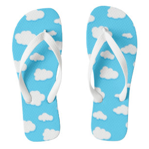 lucht van blauw en pluizige witte wolken - teensli teenslippers