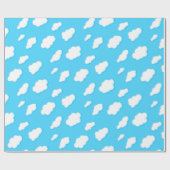 lucht van blauwe en fluffy witte wolken - papierwi cadeaupapier (Vlak)