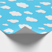 lucht van blauwe en fluffy witte wolken - papierwi cadeaupapier (Hoek)