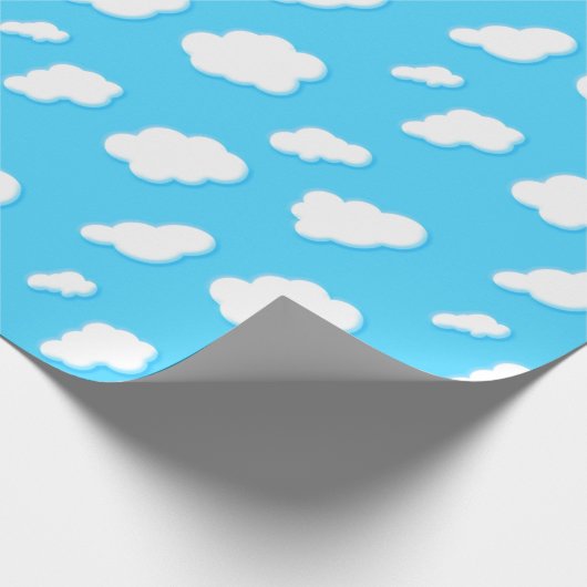 lucht van blauwe en fluffy witte wolken - papierwi cadeaupapier (Hoek)