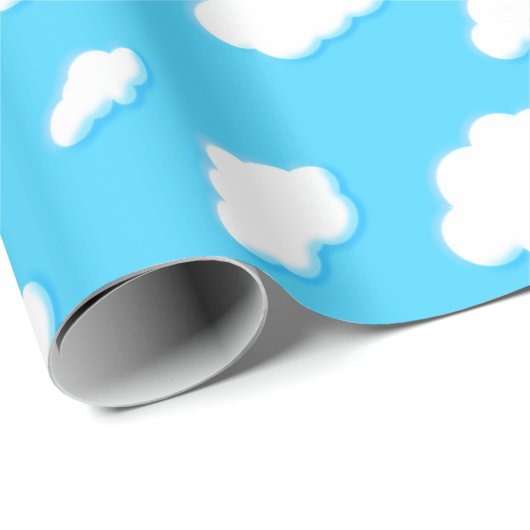 lucht van blauwe en fluffy witte wolken - papierwi cadeaupapier (Rol Hoek)