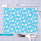 lucht van blauwe en fluffy witte wolken - papierwi tissuepapier (Craft)