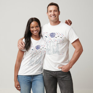 Lucht van vrijheid Vlammen wit T-shirt