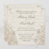 Lucht, vers, crème, uitnodiging tot weduwschap (Voorkant / Achterkant)