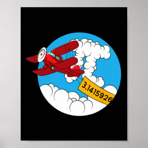 Lucht Vliegtuig Grappige Wiskunden Nerd Verjaardag Poster