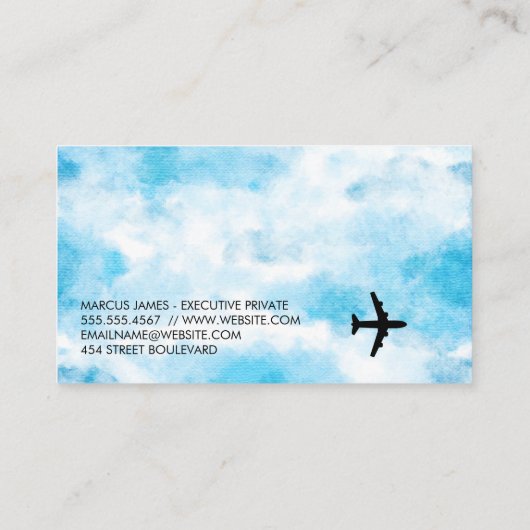 Lucht Vliegtuig | Lucht Wolken Visitekaartje (Achterkant)