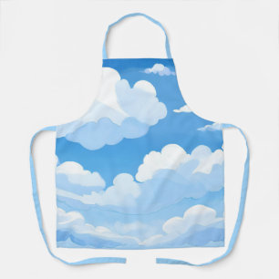 Lucht vol wolken   Waterverf Blauwe Lucht Schilder Schort