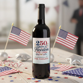 Lucht voor Amerika's 250-jarig jubileum Wijn Etiket