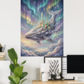 Lucht Walvis Kristal Stad Droom Poster (Thuiskantoor)