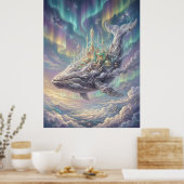 Lucht Walvis Kristal Stad Droom Poster (Keuken)