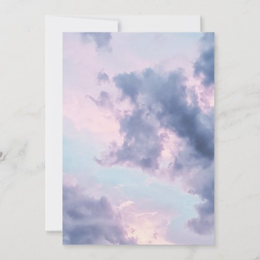 Lucht wolken zonsondergang romantische trouwkaart kaart (Achterkant)