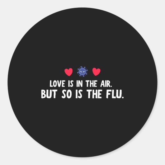 Lucht Zo Flu Valentijnsdag Ronde Sticker (Voorkant)