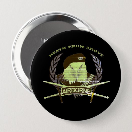 Luchtaanval eenheden militaire insigne stijl ronde button 4,0 cm (Voorkant /achterkant)