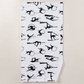 Luchtacrobaat Aerial Silks Lyra silhouetten Strandlaken (Voorkant)