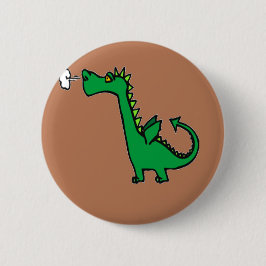 Luchtademende groene draak ronde button 5,7 cm
