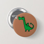 Luchtademende groene draak ronde button 5,7 cm (Voorkant /achterkant)