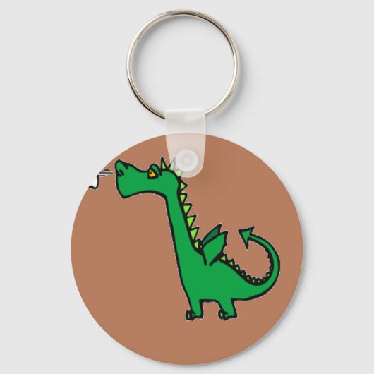 Luchtademende groene draak sleutelhanger (Voorkant)