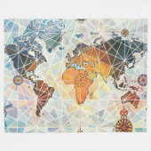 LuchtAfrikaanse kaart van de wereld Fleece Deken (Voorkant (Horizontaal))