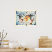 LuchtAfrikaanse kaart van de wereld Poster (Keuken)