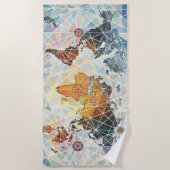 LuchtAfrikaanse kaart van de wereld Strandlaken (Voorkant)