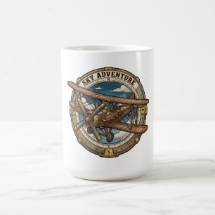 Luchtavontuur Vintage Stoomstijl Tweedekker Koffiemok