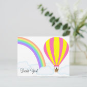 Luchtballon Ansichtkaart - Witte Achtergrond Briefkaart (Staand voorkant)