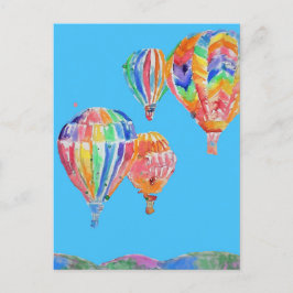 Luchtballon Aquarel Schilderij Ansichtkaart Briefkaart