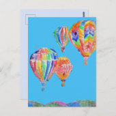 Luchtballon Aquarel Schilderij Ansichtkaart Briefkaart (Voorkant / Achterkant)