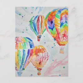 Luchtballon Aquarel Schildering Ansichtkaarten Briefkaart