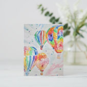 Luchtballon Aquarel Schildering Ansichtkaarten Briefkaart (Staand voorkant)