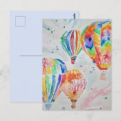 Luchtballon Aquarel Schildering Ansichtkaarten Briefkaart (Voorkant / Achterkant)