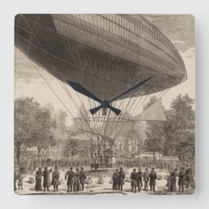 Luchtballon bij Auteuil Vierkante Klok