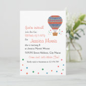 Luchtballon: Birthday Party Invitation Kaart (Staand voorkant)