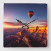Luchtballon boven Grand Canyon Vierkante Klok (Voorkant)