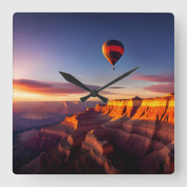 Luchtballon boven Grand Canyon Vierkante Klok