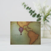 Luchtballon boven Westerne hemisfeer Briefkaart (Staand voorkant)