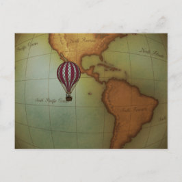 Luchtballon boven Westerne hemisfeer Briefkaart