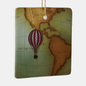 Luchtballon boven Westerne hemisphere-kaart Keramisch Ornament (Rechts)