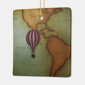 Luchtballon boven Westerne hemisphere-kaart Keramisch Ornament (Links)