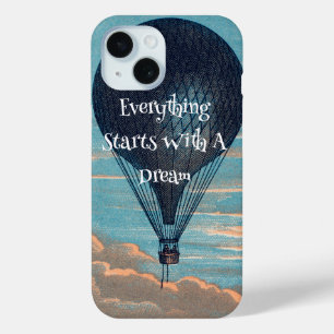  luchtballon dromen droomcitaat iPhone 15 case