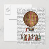 Luchtballon en mensen briefkaart (Voorkant / Achterkant)