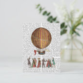Luchtballon en mensen briefkaart (Staand voorkant)