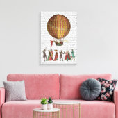 Luchtballon en mensen canvas afdruk (Insitu (Woonkamer))